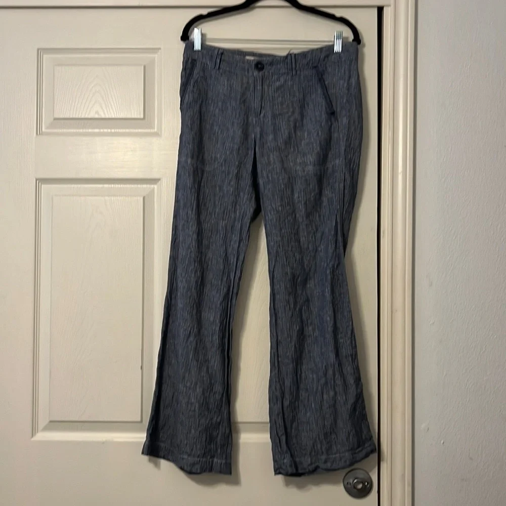 Chambray Linen Blend Wide Leg Pants - Picture 2 of 6
